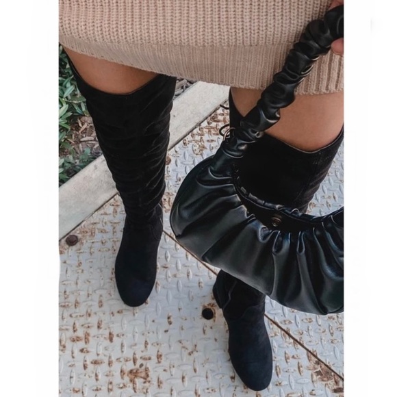Black Over The Knee Chunky Low Heel
Lace Up Boots - Picture 6 of 11
